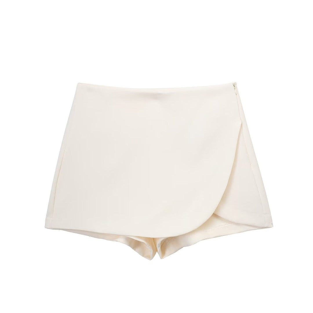 A-Line Skort with Concealed Side Zip and Mini Length