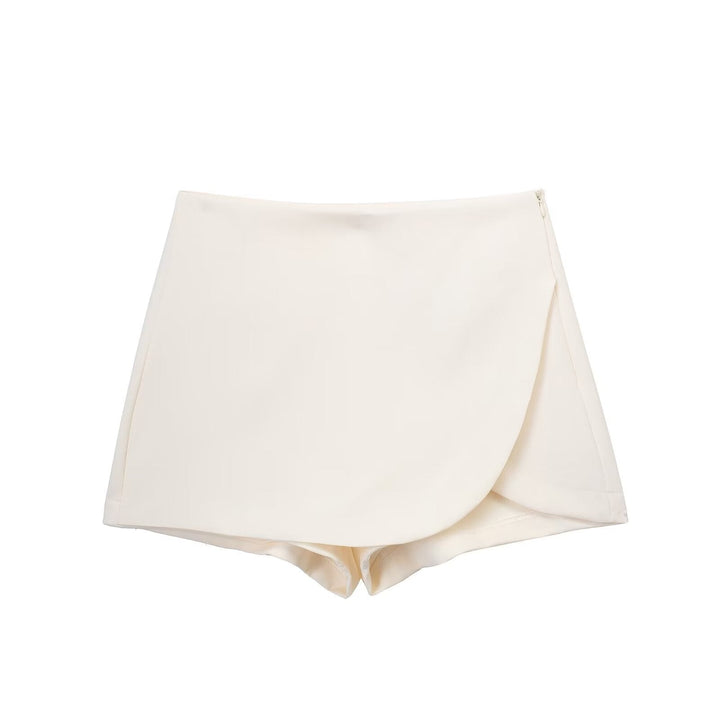 A-Line Skort with Concealed Side Zip and Mini Length