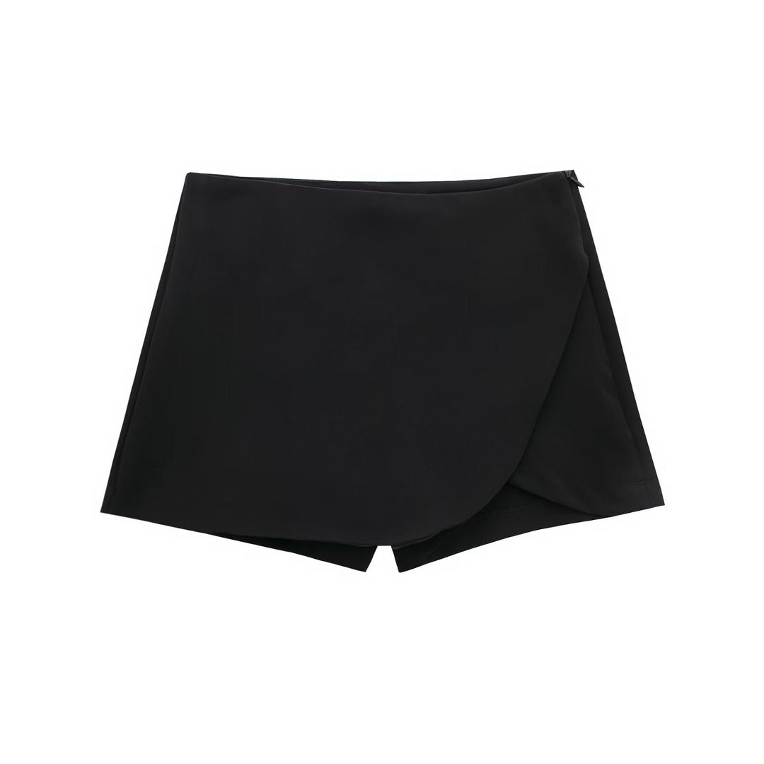 A-Line Skort with Concealed Side Zip and Mini Length