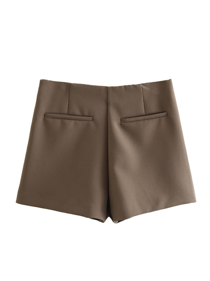 A-Line Skort with Concealed Side Zip and Mini Length