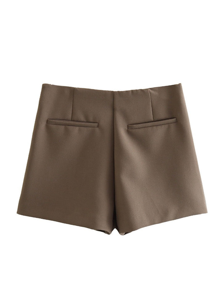 A-Line Skort with Concealed Side Zip and Mini Length