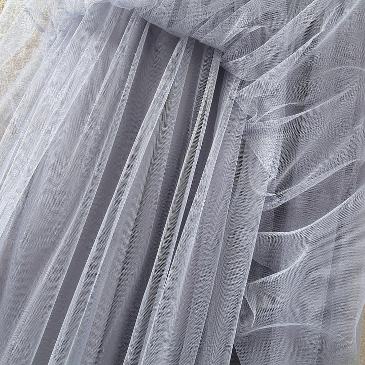Layered Tulle Maxi Skirt with Elastic Waistband