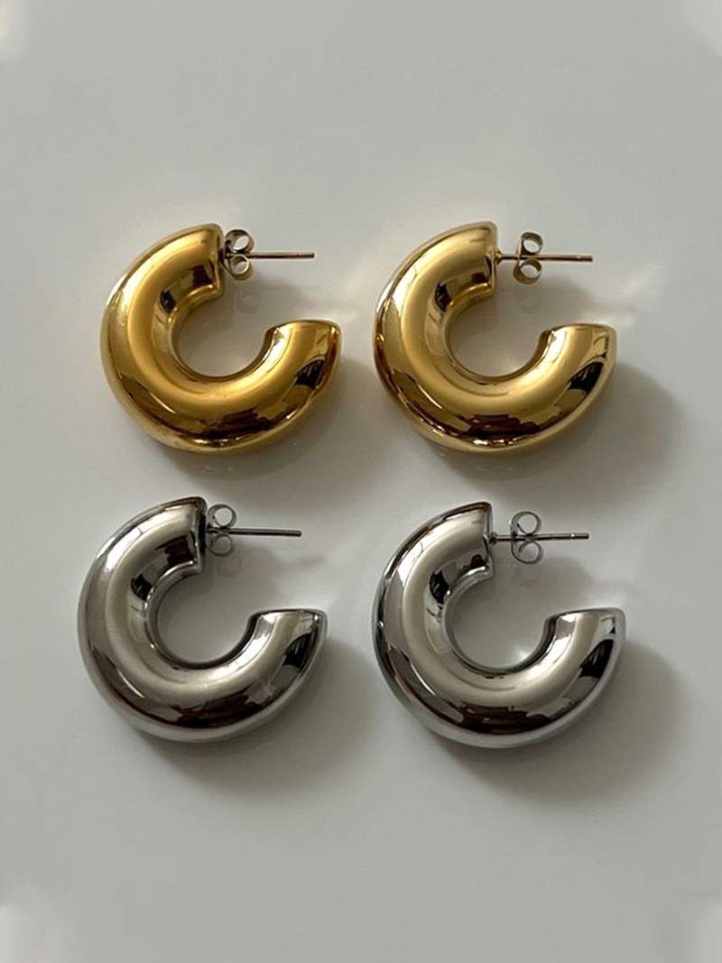 Golden Chunky Hoop Earrings