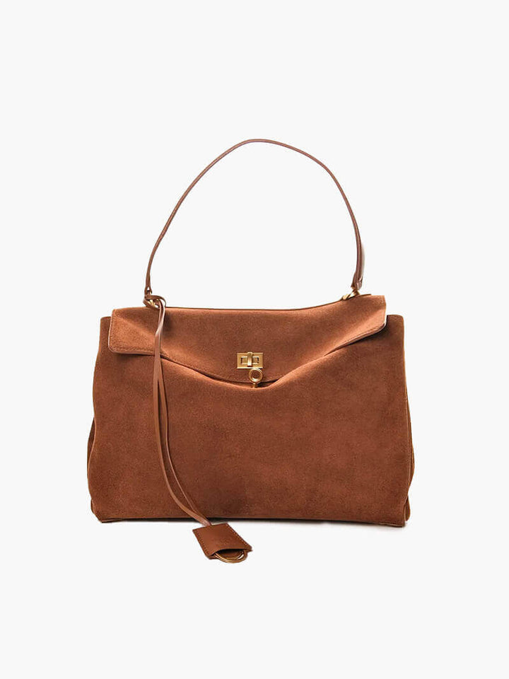 Luxe Heritage Suede Handbag