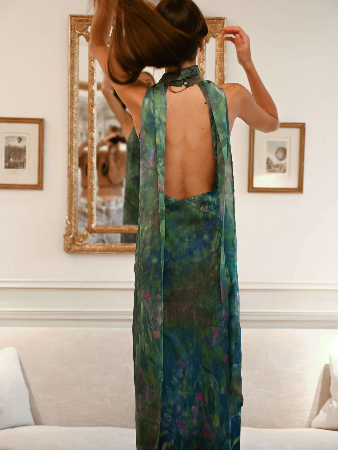 Halter Neck Keyhole Sleeveless Maxi Dress