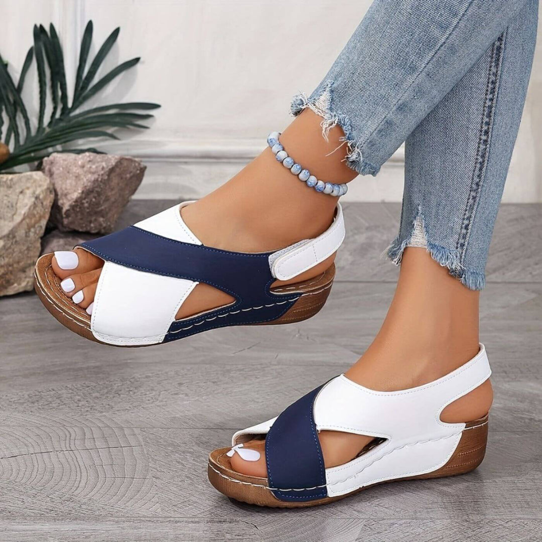 Cross-Strap Sandals with Slingback Design and Open Toe
