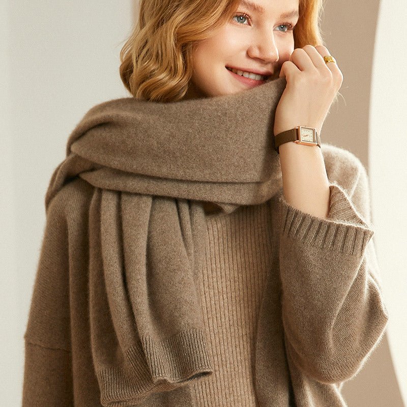 Open Front Knit Cardigan with Shawl Neckline and Ribbed Cuffs