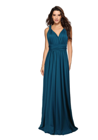 Convertible Multi-Way Wrap Maxi Dress with Tie Closure