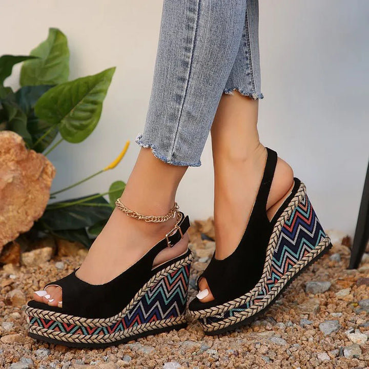 Zelina - Boho Wedge Sandals