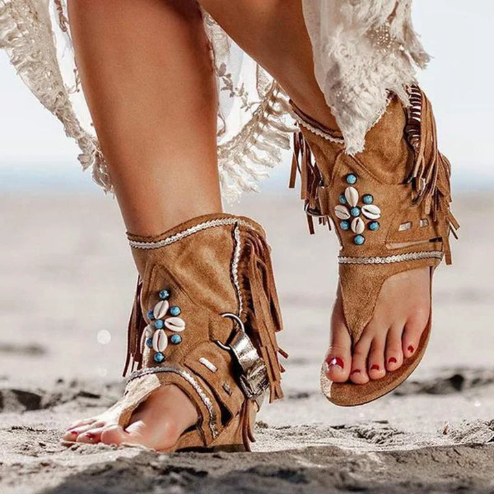 Farrah - Fringe Boho Sandals