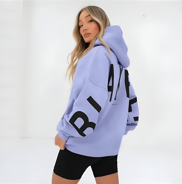 Oversized Hooded Sweatshirt with Graphic Print and Ribbed Trimmings