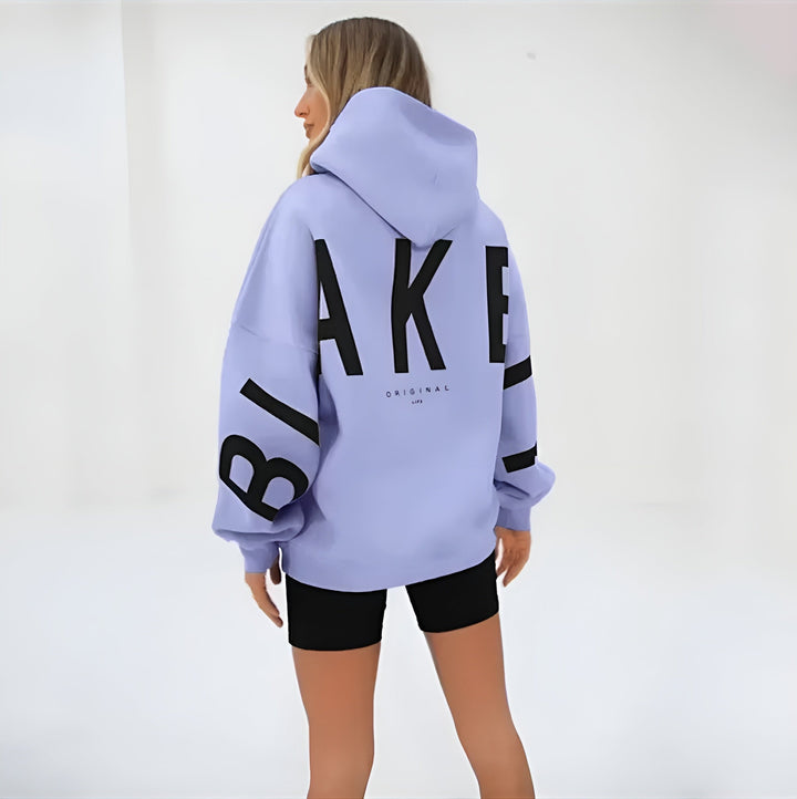 Oversized Hooded Sweatshirt with Graphic Print and Ribbed Trimmings