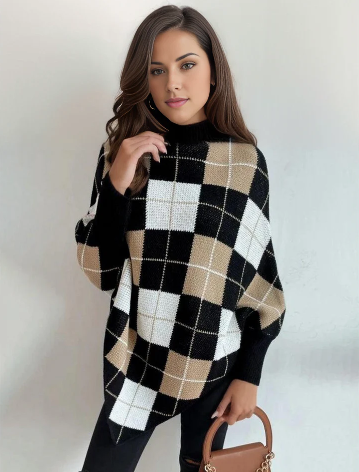 Jindi - Turtleneck Poncho