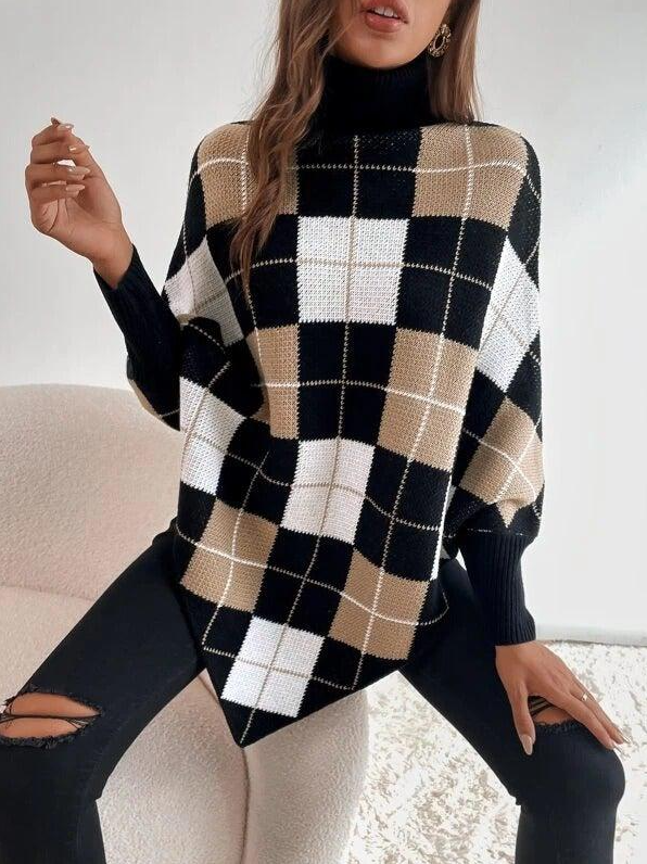 Jindi - Turtleneck Poncho