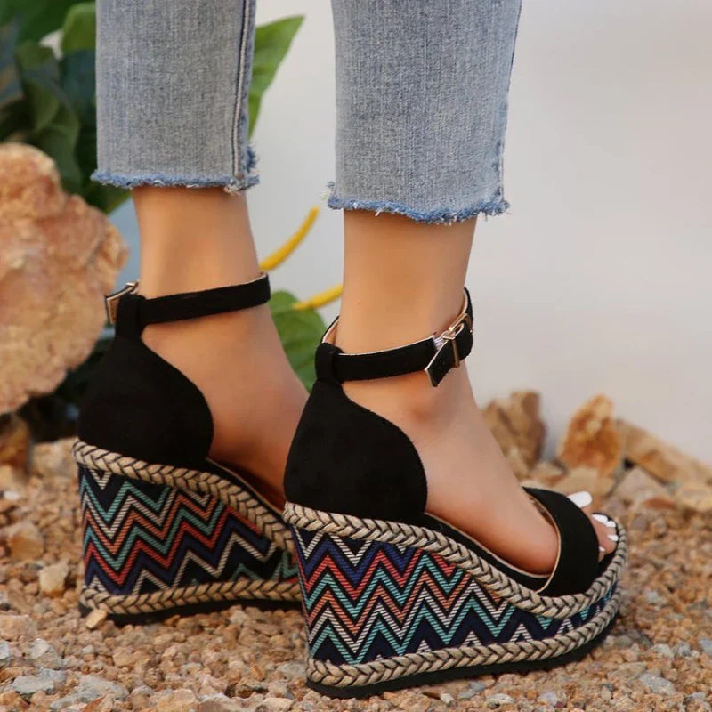 Zelina - Boho Wedge Sandals