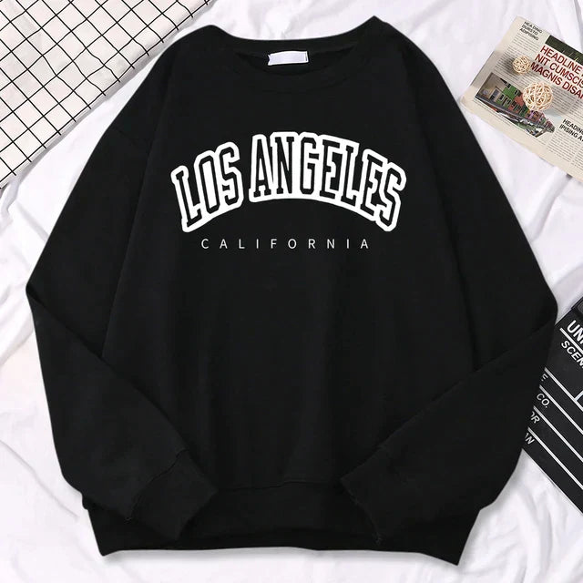 Pullover Crewneck Sweatshirt with Long Sleeves and Ribbed Hem