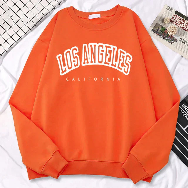 Pullover Crewneck Sweatshirt with Long Sleeves and Ribbed Hem