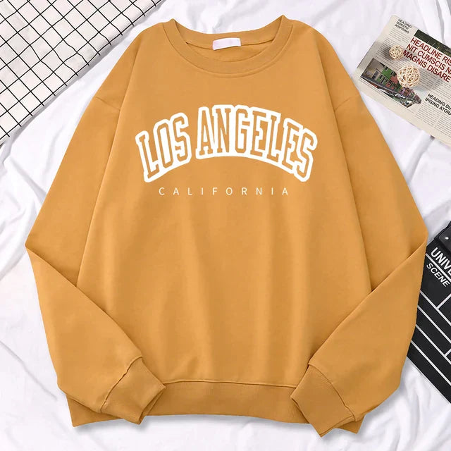 Pullover Crewneck Sweatshirt with Long Sleeves and Ribbed Hem