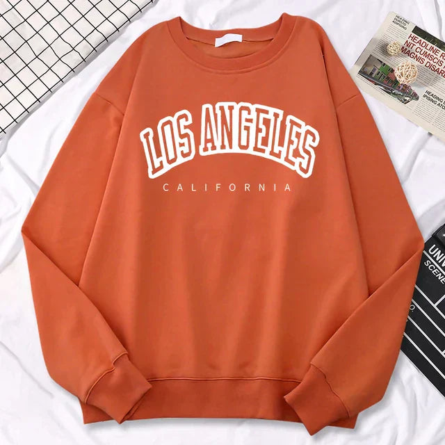 Pullover Crewneck Sweatshirt with Long Sleeves and Ribbed Hem