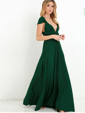 Convertible Multi-Way Wrap Maxi Dress with Tie Closure