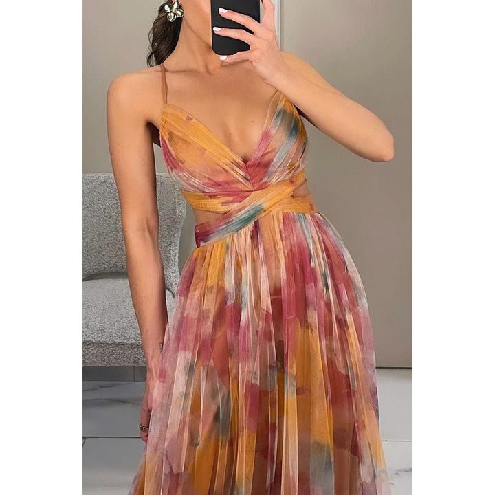 Emberlee - Floral Chiffon Evening Maxi Dress