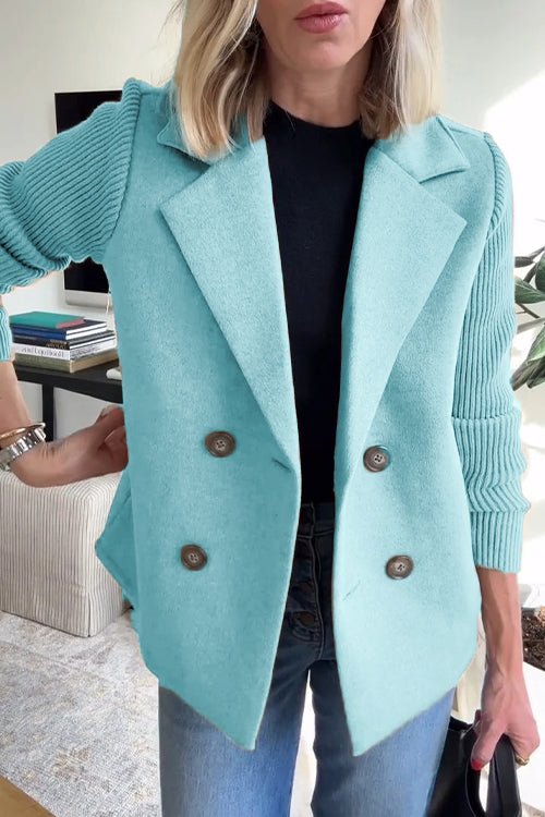 Amarah - Elegant Knit-Sleeve Blazer
