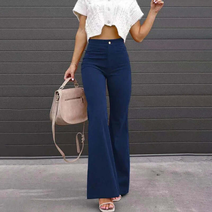 High-Waisted Flare Pants with Wide Leg Design