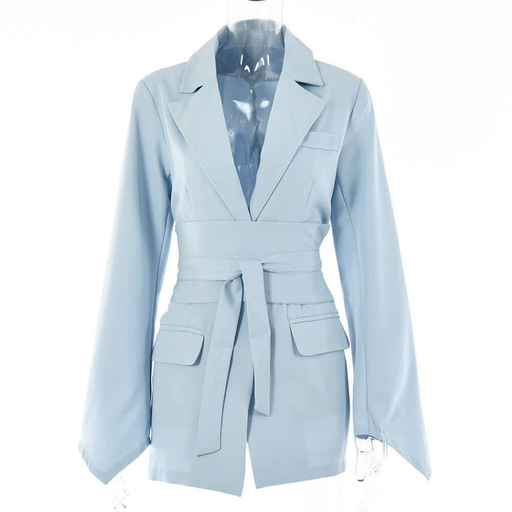 Saskia – Tailored Blazer with Waist Tie Belt