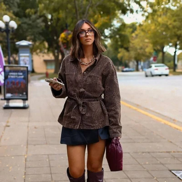 Tahlia – Belted Leopard Print Jacket