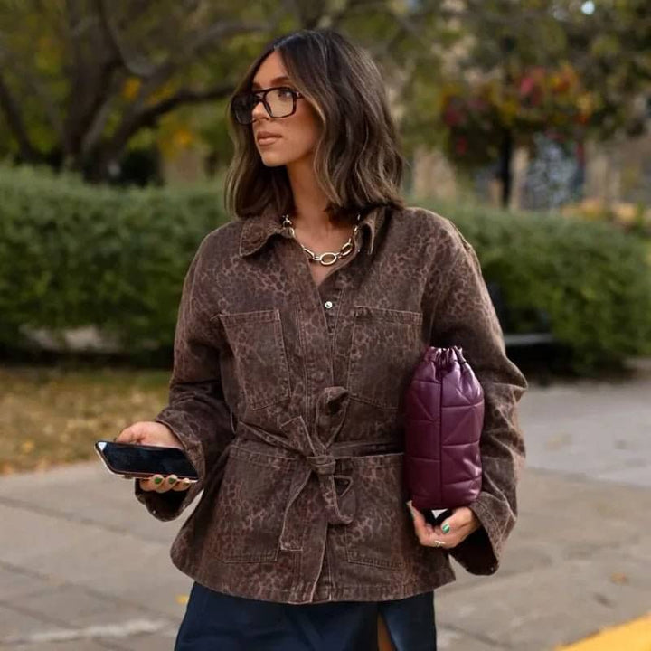 Tahlia – Belted Leopard Print Jacket
