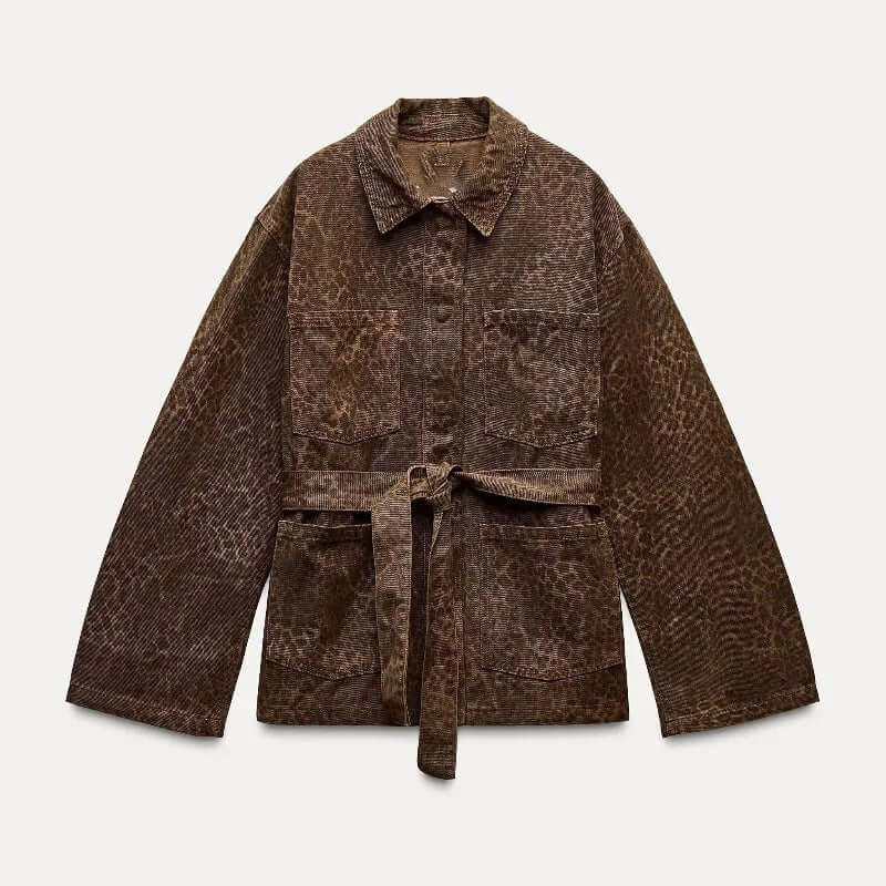 Tahlia – Belted Leopard Print Jacket