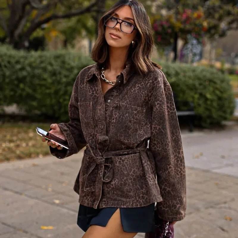 Tahlia – Belted Leopard Print Jacket
