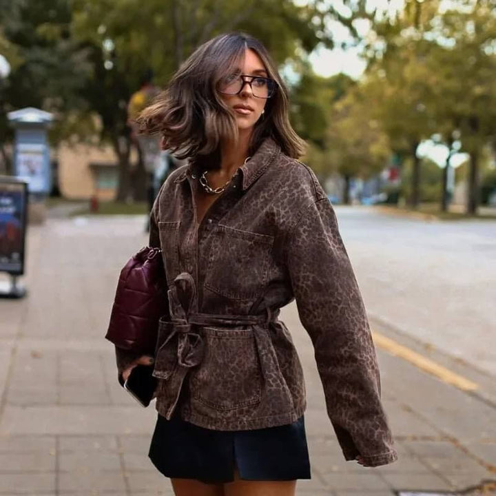 Tahlia – Belted Leopard Print Jacket