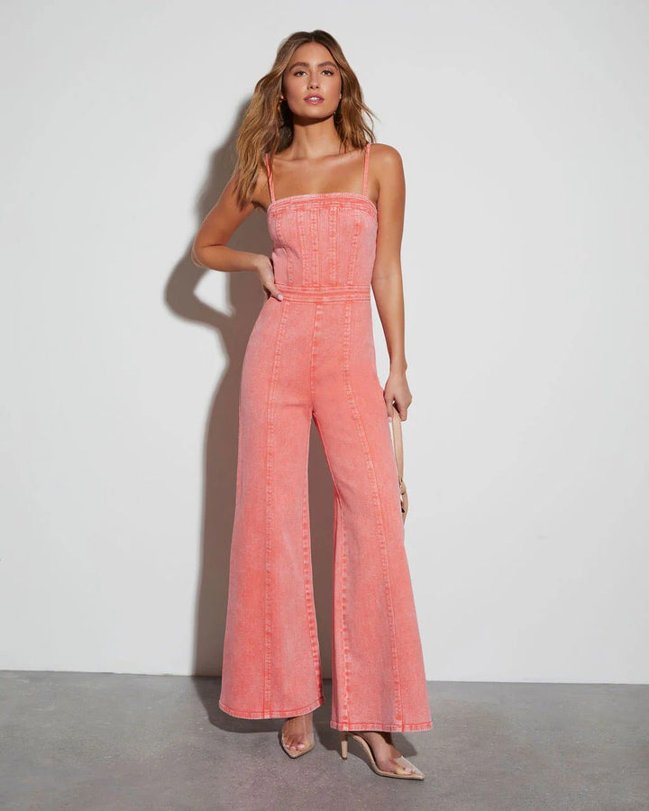 Caia - Strapless Denim Jumpsuit