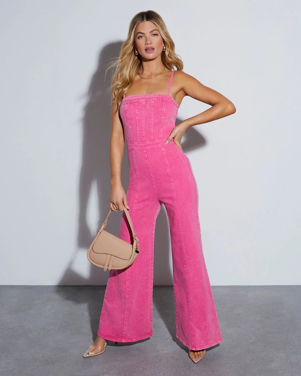 Caia - Strapless Denim Jumpsuit