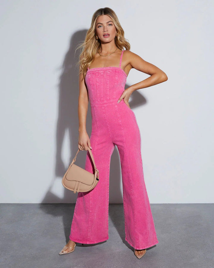 Caia - Strapless Denim Jumpsuit