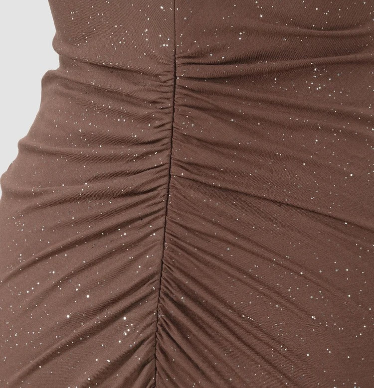 Sleeveless Maxi Dress with Deep V-Neck and Front Knot Detail