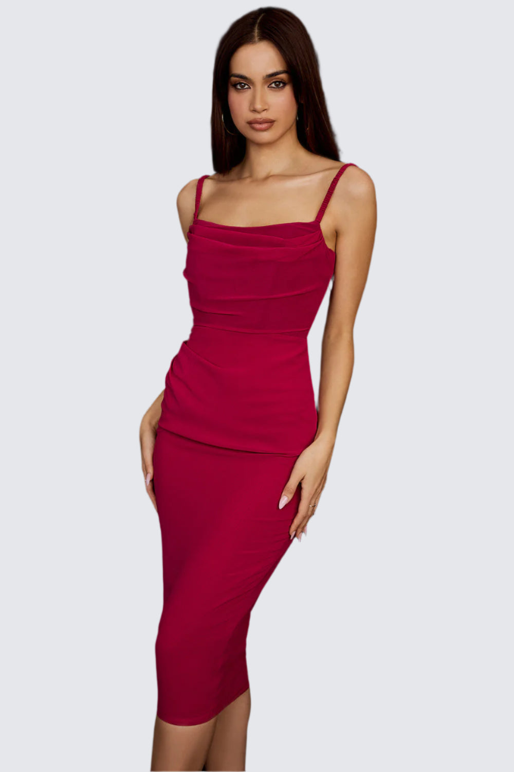 Midi Dress with Corset Detail