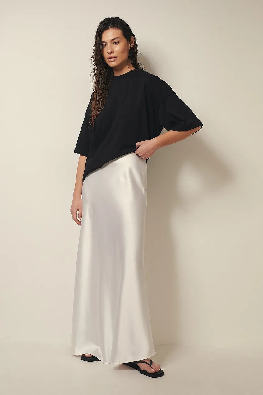 Satin Skirt in Maxi Length
