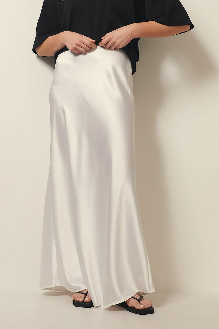 Satin Skirt in Maxi Length