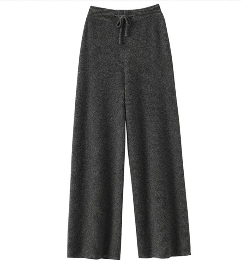 Yindi - Wool Knit Wide-Leg Pants
