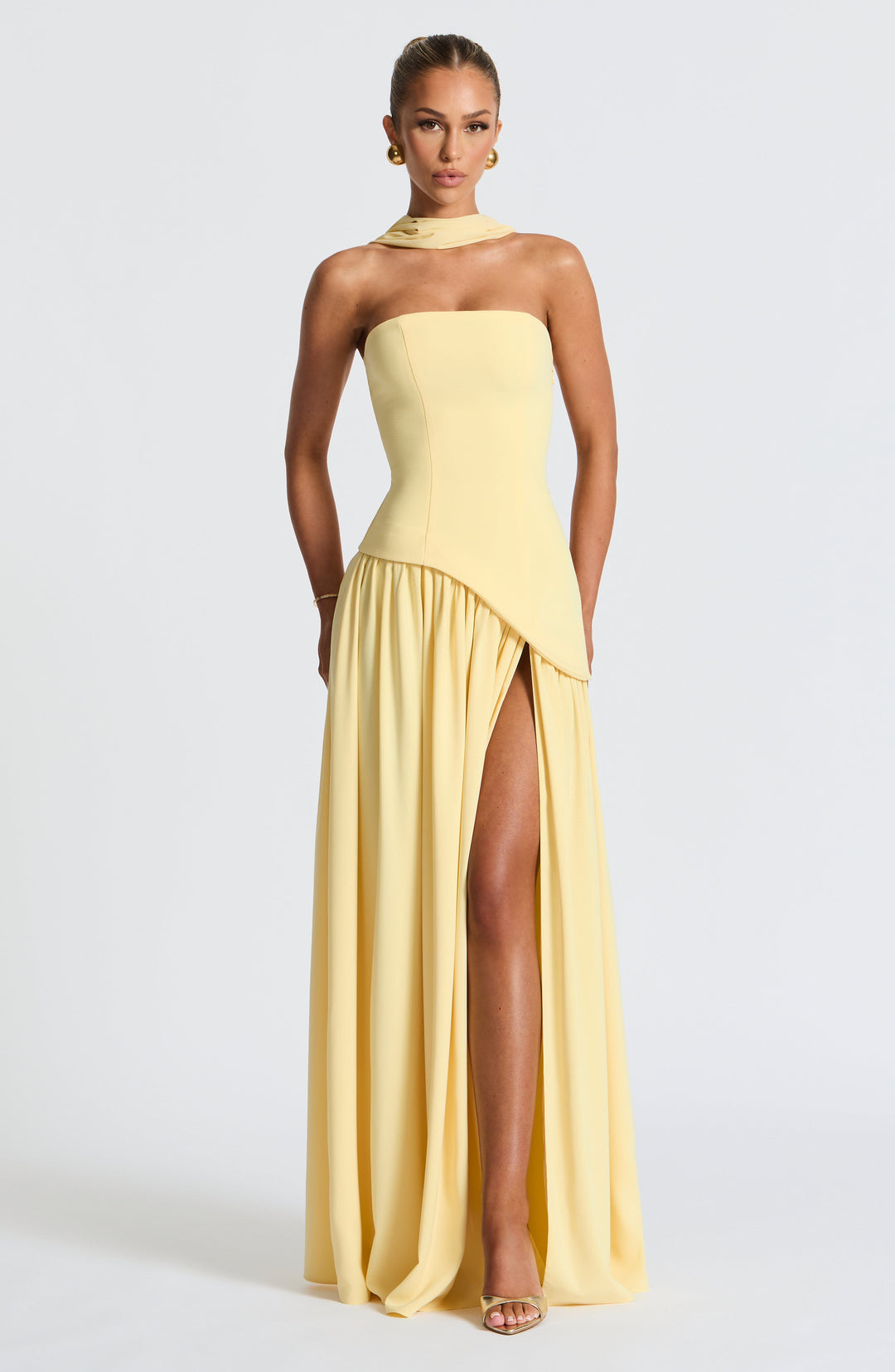 Strapless Evening Gown with matching Scarf