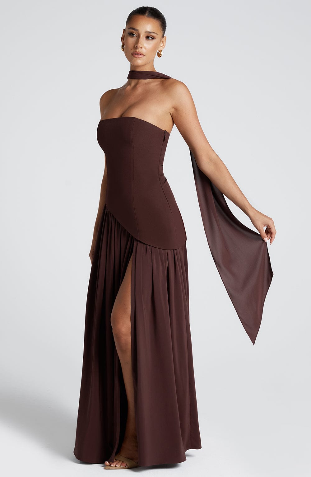 Strapless Evening Gown with matching Scarf