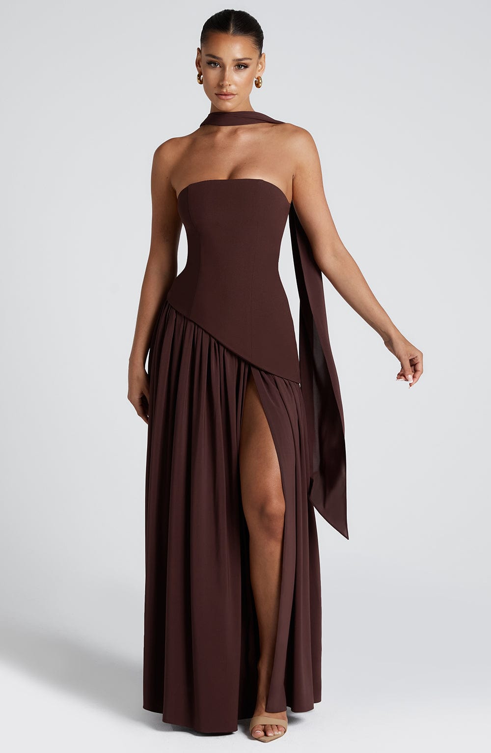 Strapless Evening Gown with matching Scarf