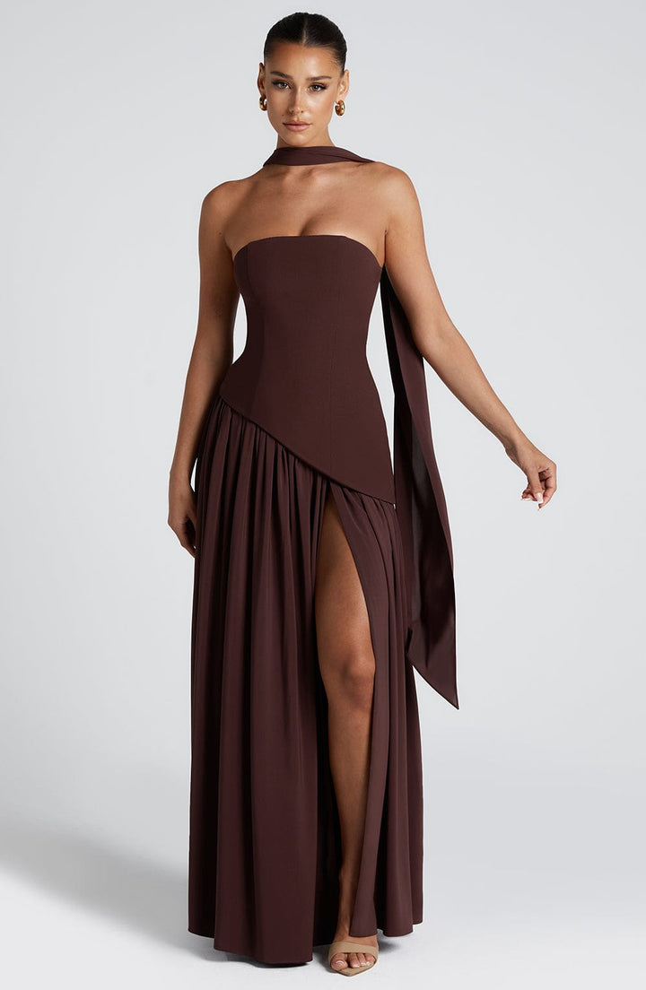 Strapless Evening Gown with matching Scarf