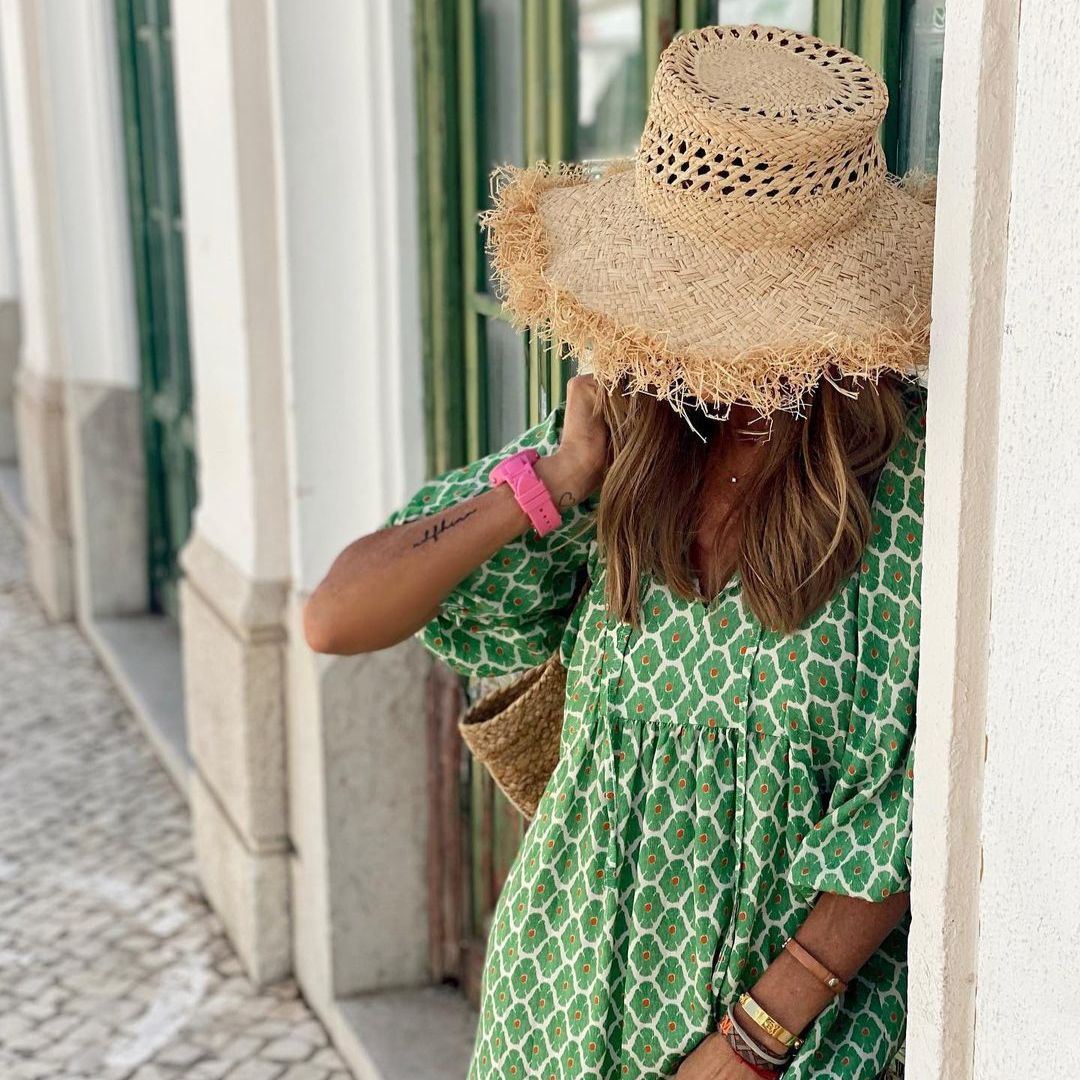 V-Neck Tiered Maxi Dress with Balloon Sleeves
