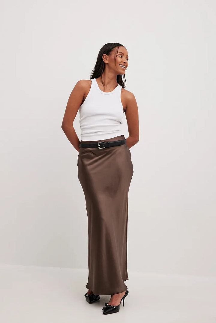 Satin Skirt in Maxi Length