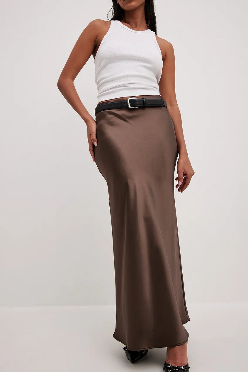 Satin Skirt in Maxi Length