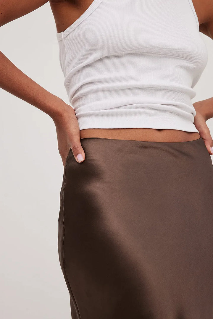 Satin Skirt in Maxi Length