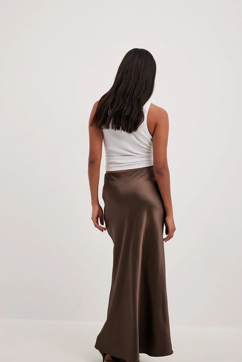 Satin Skirt in Maxi Length
